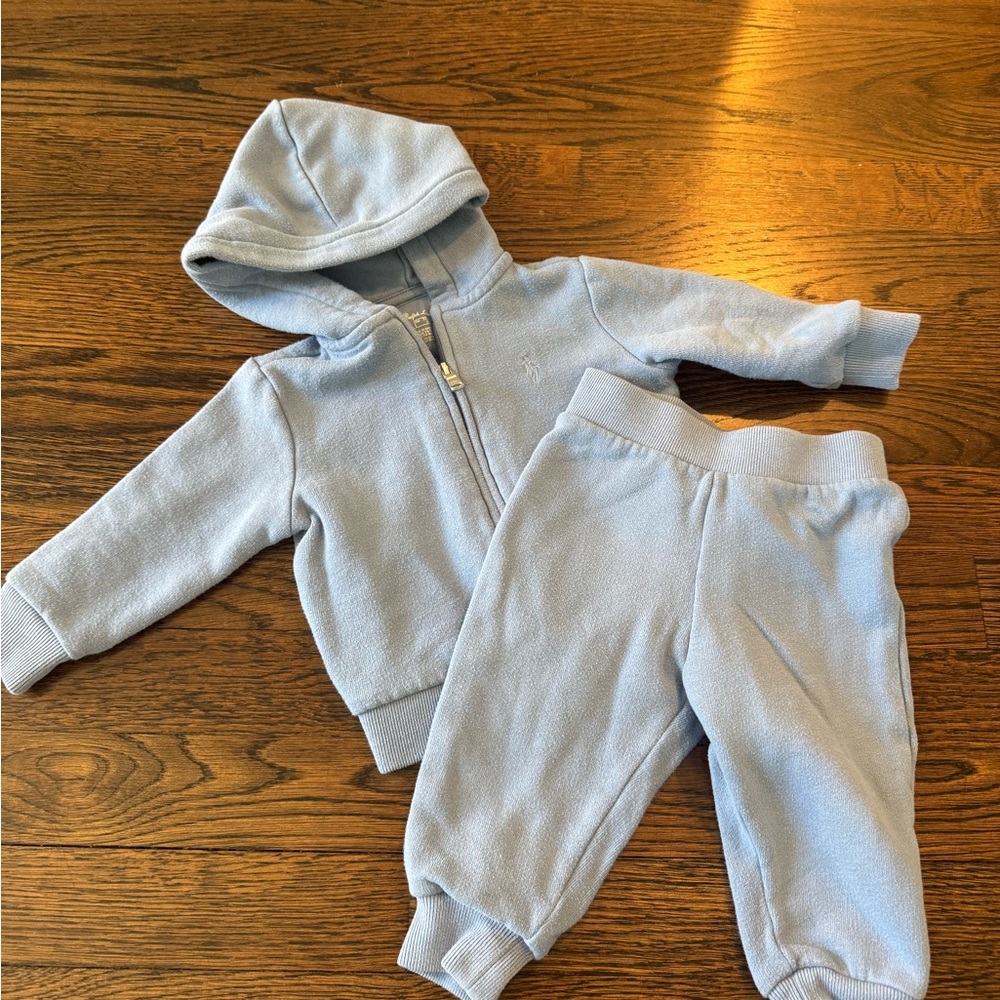 Ralph Lauren Light Blue Kids Jogger Set